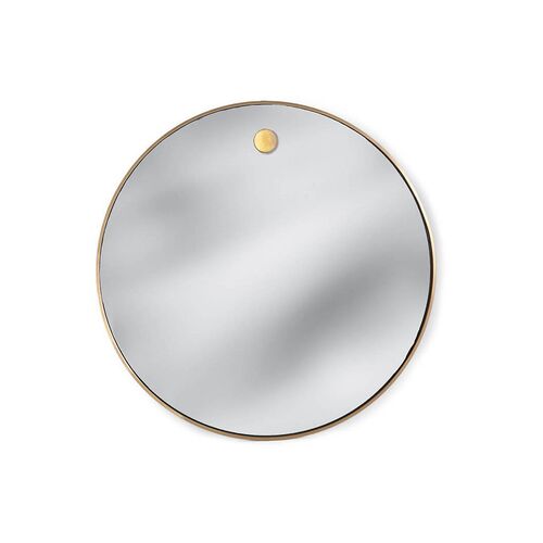 Hanging Circular Wall Mirror, Brass~P77294153