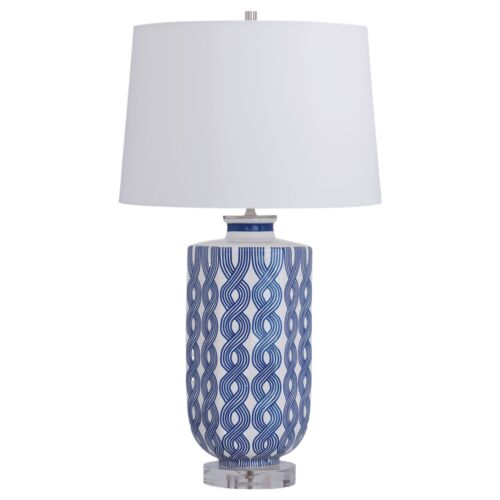 Evelyn 28" Table Lamp, Blue