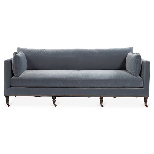 Grey Crushed Velvet Sofa