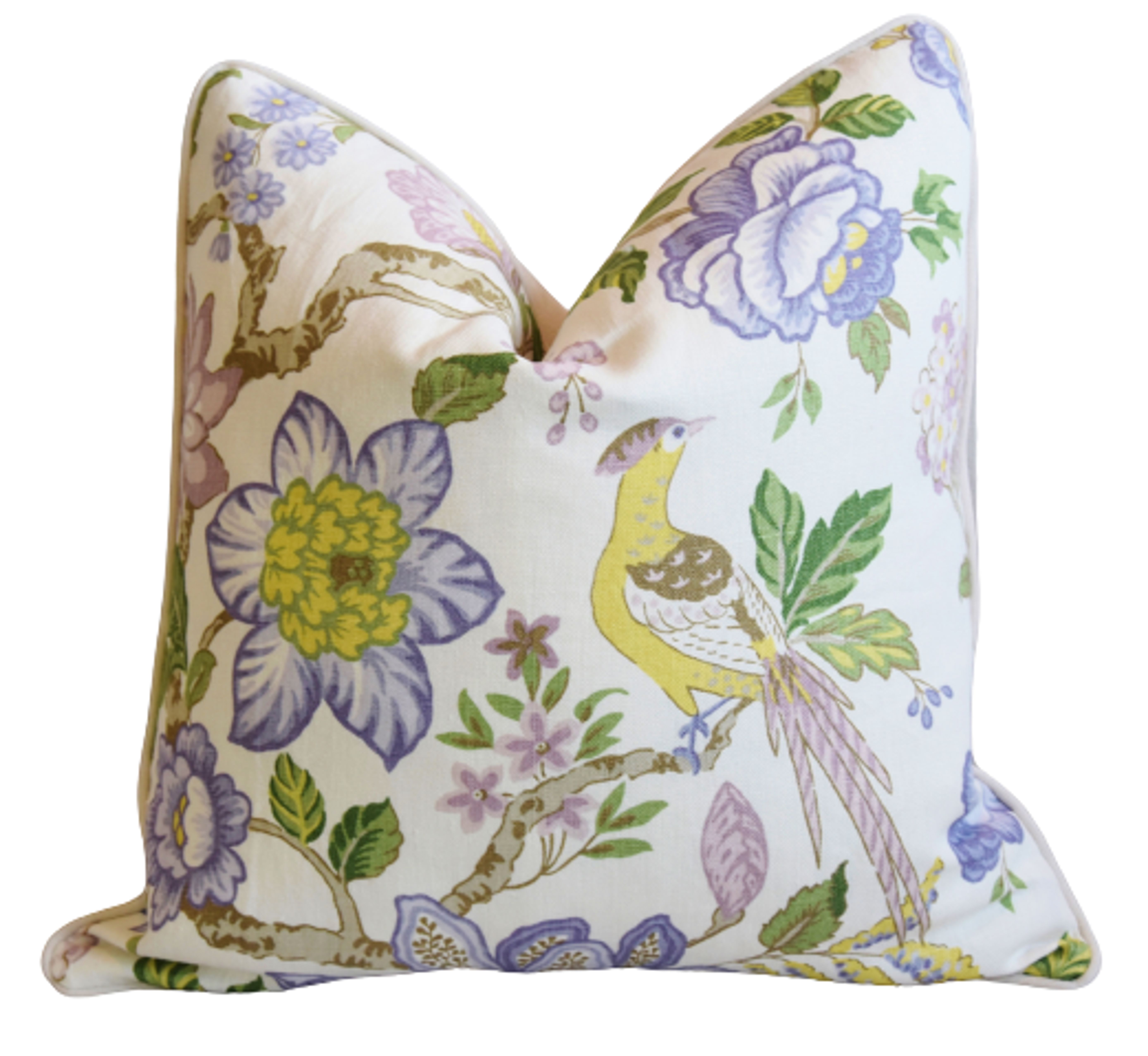 Designer English Botanical Floral Pillow~P77639413