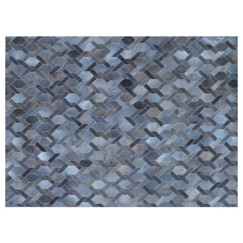 Ely Hide Rug, Blue