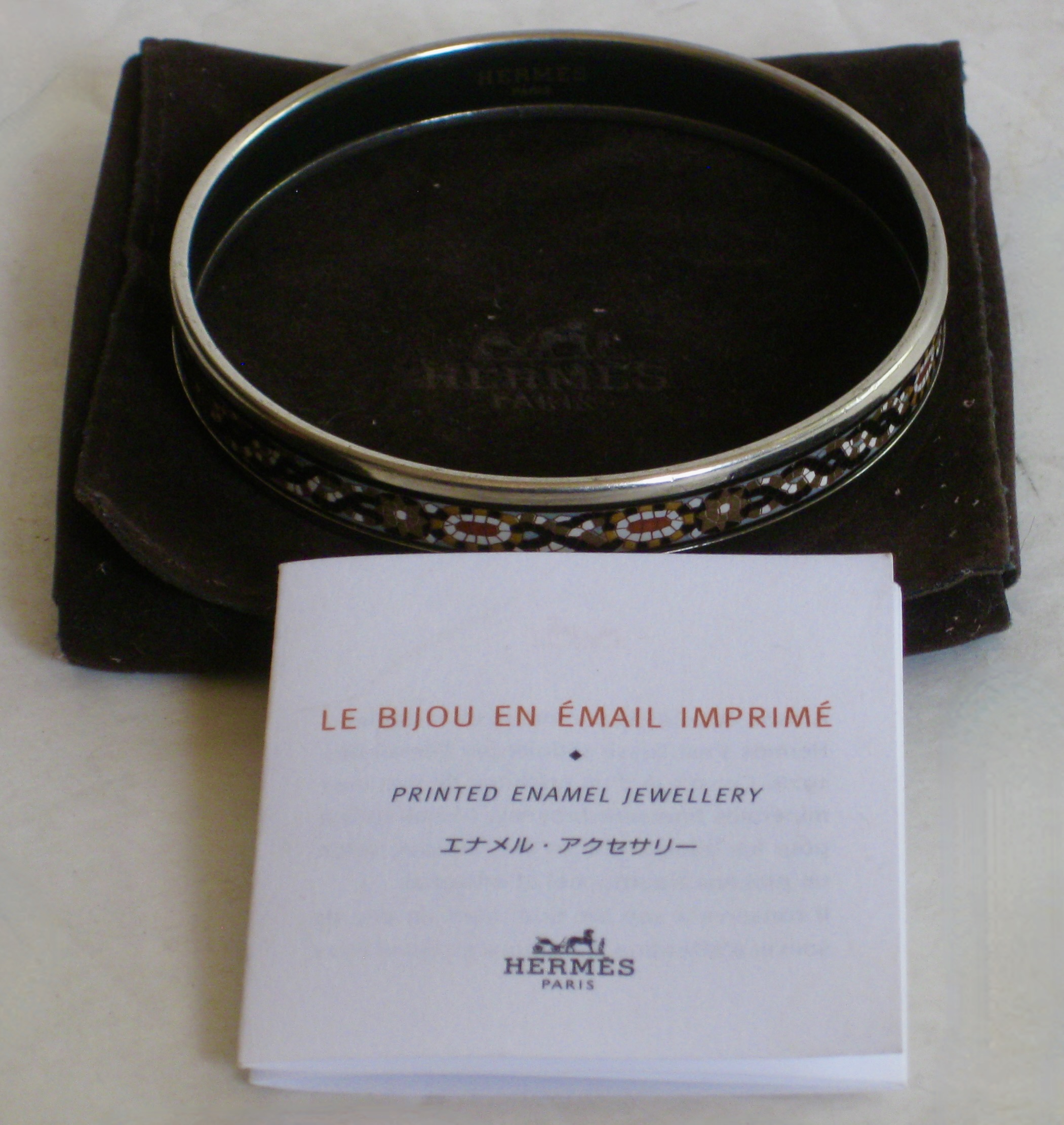 Hermes Enamel Bangle Bracelet w/Box~P77668049