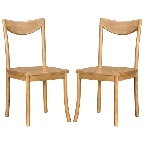 S/2 Del Ray Wooden Dining Chairs, Brown S/2 Del Ray Wooden Dining Chairs, Brown