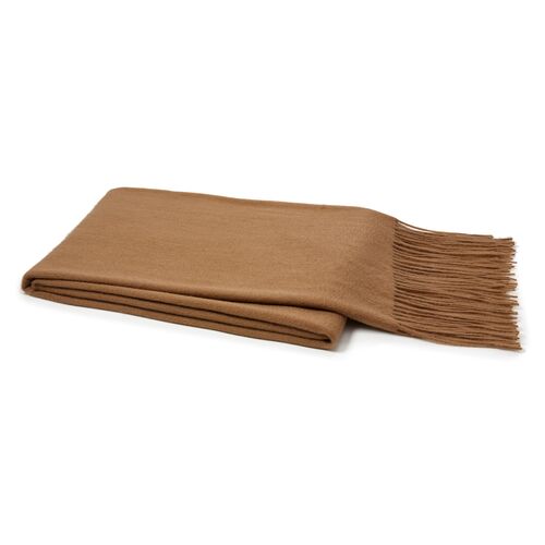 Cashmere-Blended Throw, Camel~P75855455