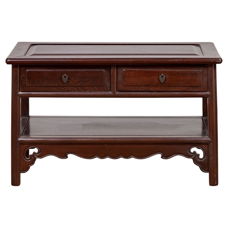 Chinese Vintage Rosewood Low Side Table