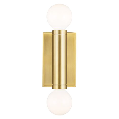 Beckham Modern Double Sconce, Burnished Brass~P77632151