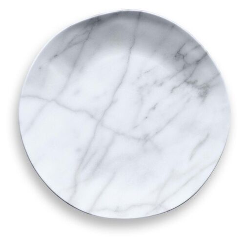 S/6 Marbled Melamine Salad Plates, White~P77533328