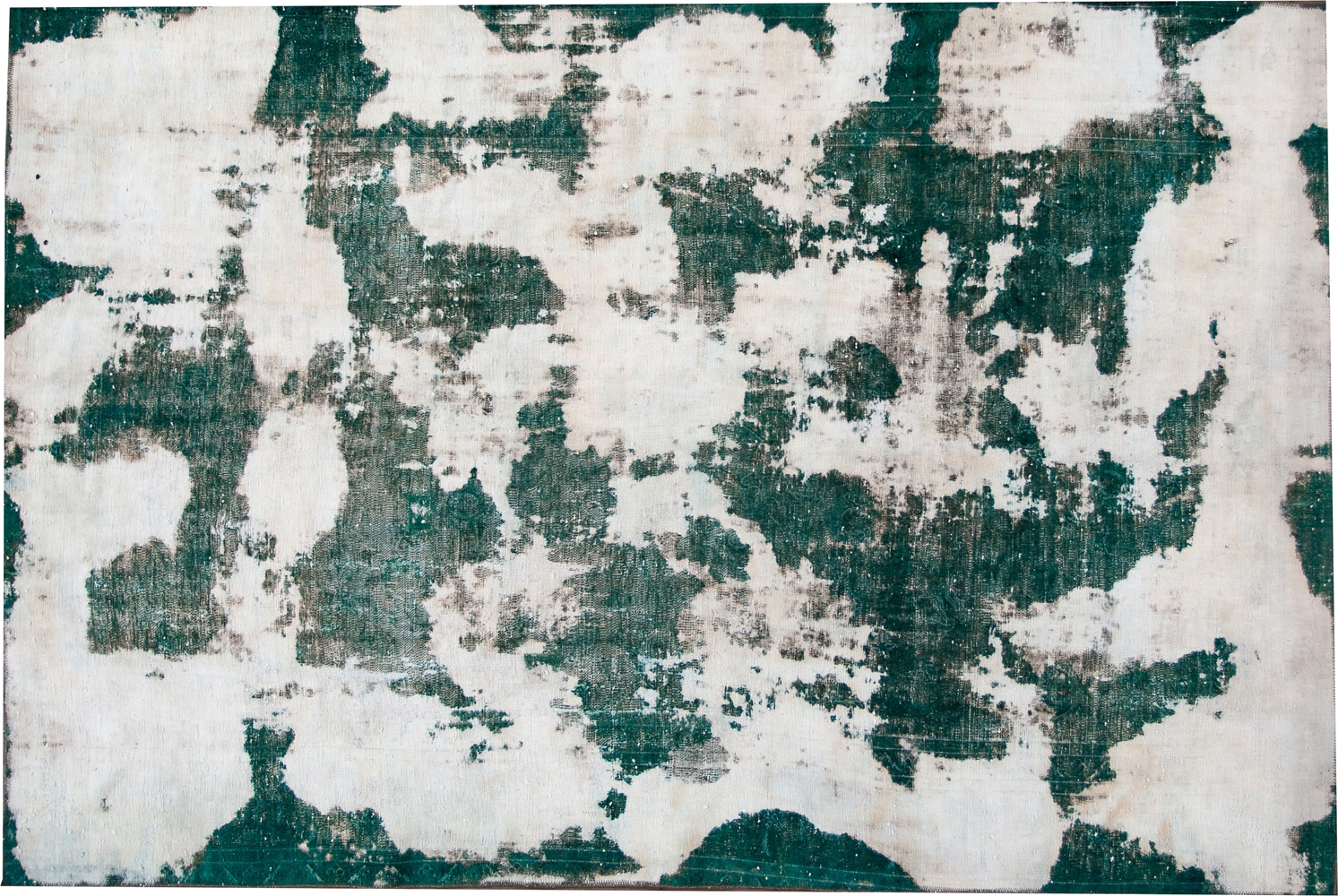 Vintage Abstract Green Wool Rug~P77652468