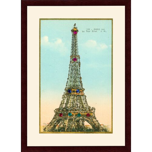 Glitter Eiffel Tower Art Print, 14.5" x 10.5"