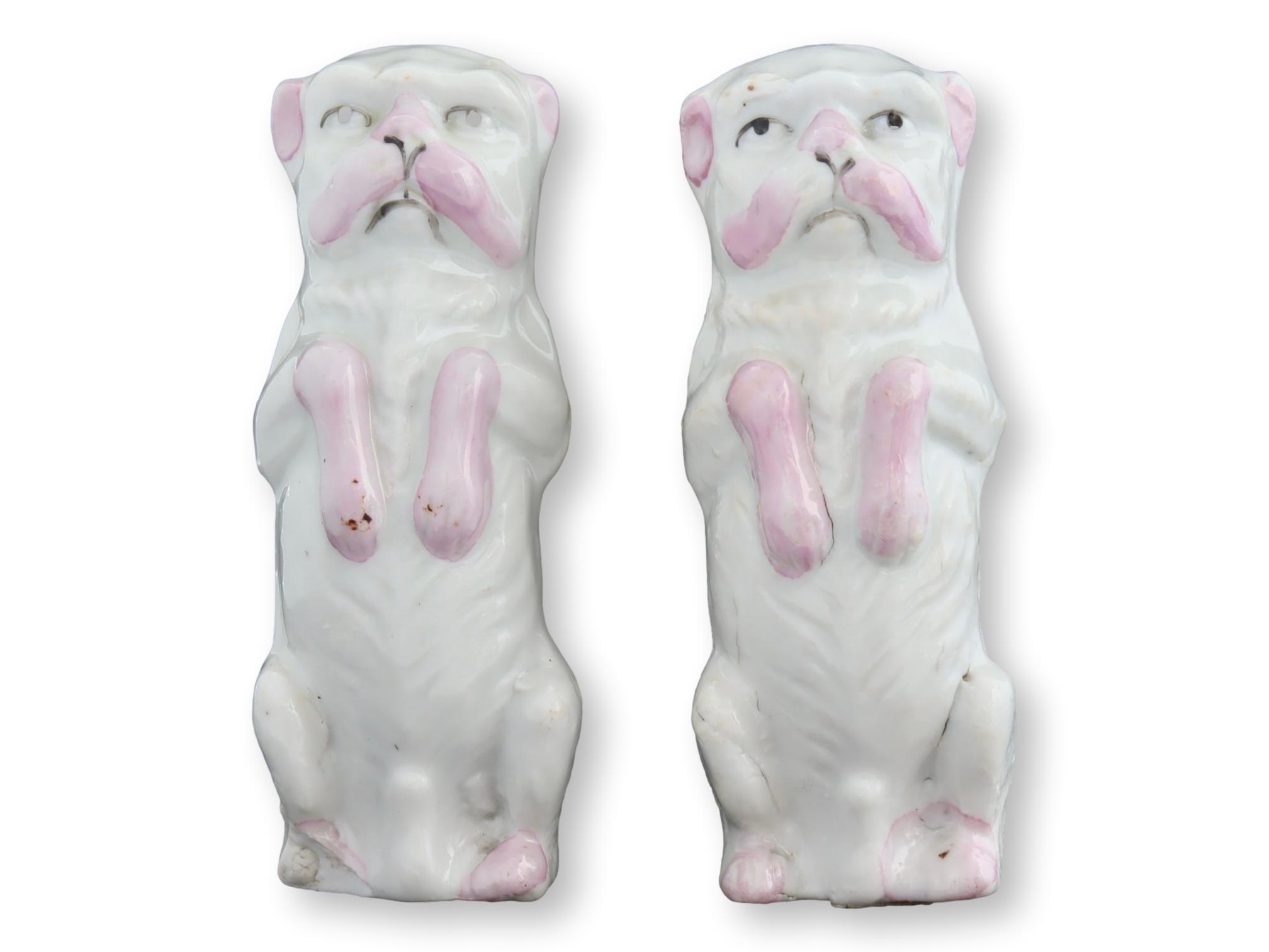 Antique German Porcelain Begging Pugs~P77690106