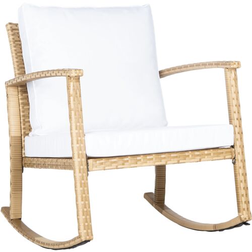 Aurora Outdoor Rocking Chair, Natural/White~P77647881