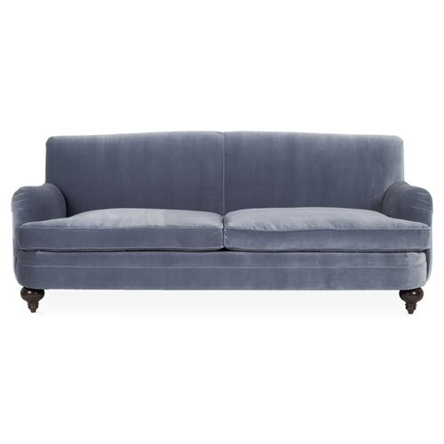 Deacon Velvet Sofa, Delft Blue~P77293726