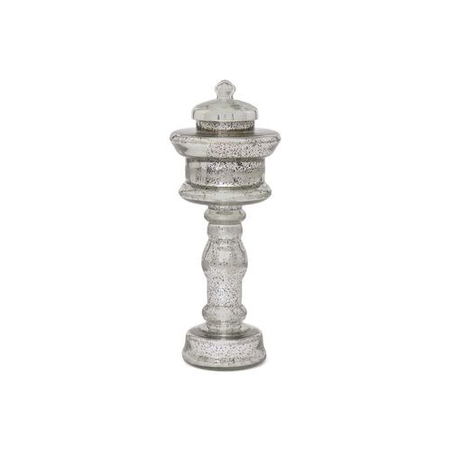 13" Leah Glass Jar, Silver~P76865088