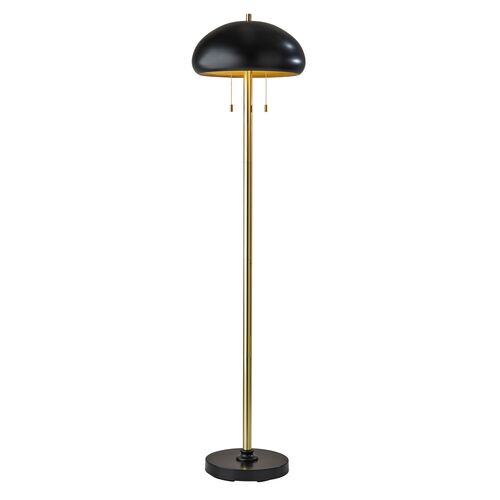 Huck Floor Lamp, Black/Antique Brass~P77620331