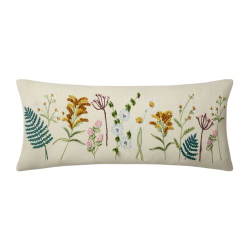 Blossom Lumbar Pillow, Cream