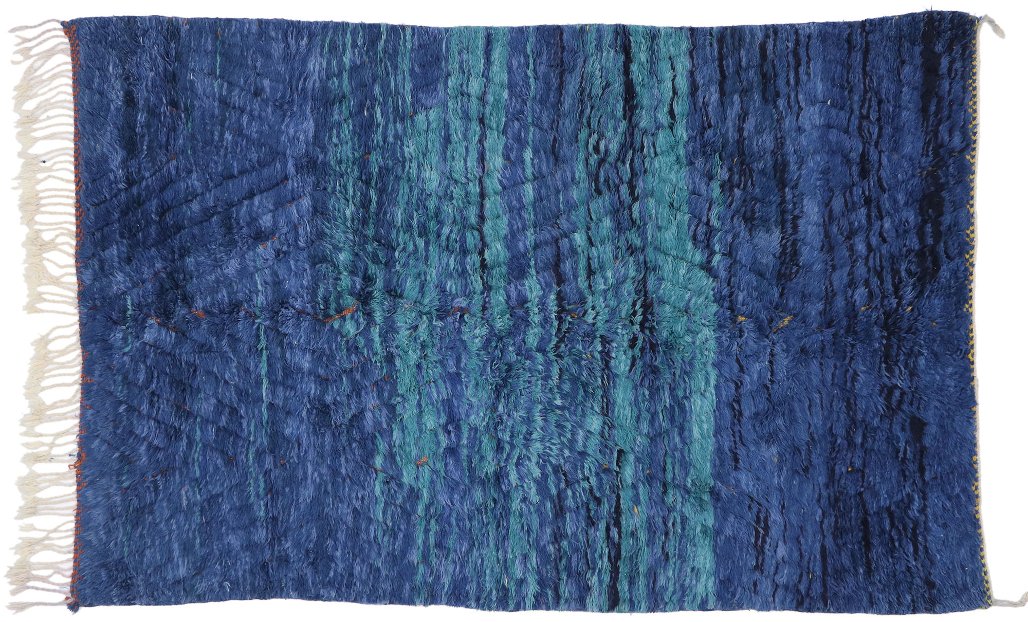 Blue Abstract Moroccan Rug, 4'5 x 8'1~P77639247