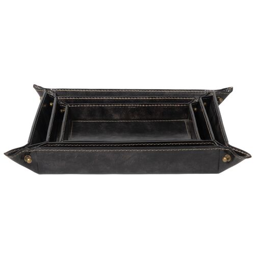 Derby Leather Tray Set