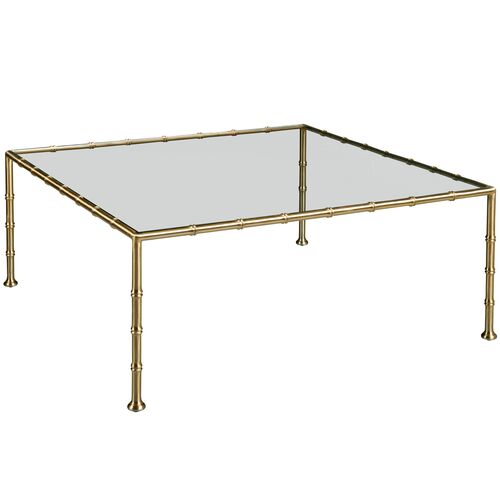 Lacoste Bamboo Coffee Table, Brass