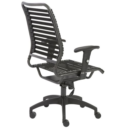 Bungie Comfort Flat High Back Office Chair, Black