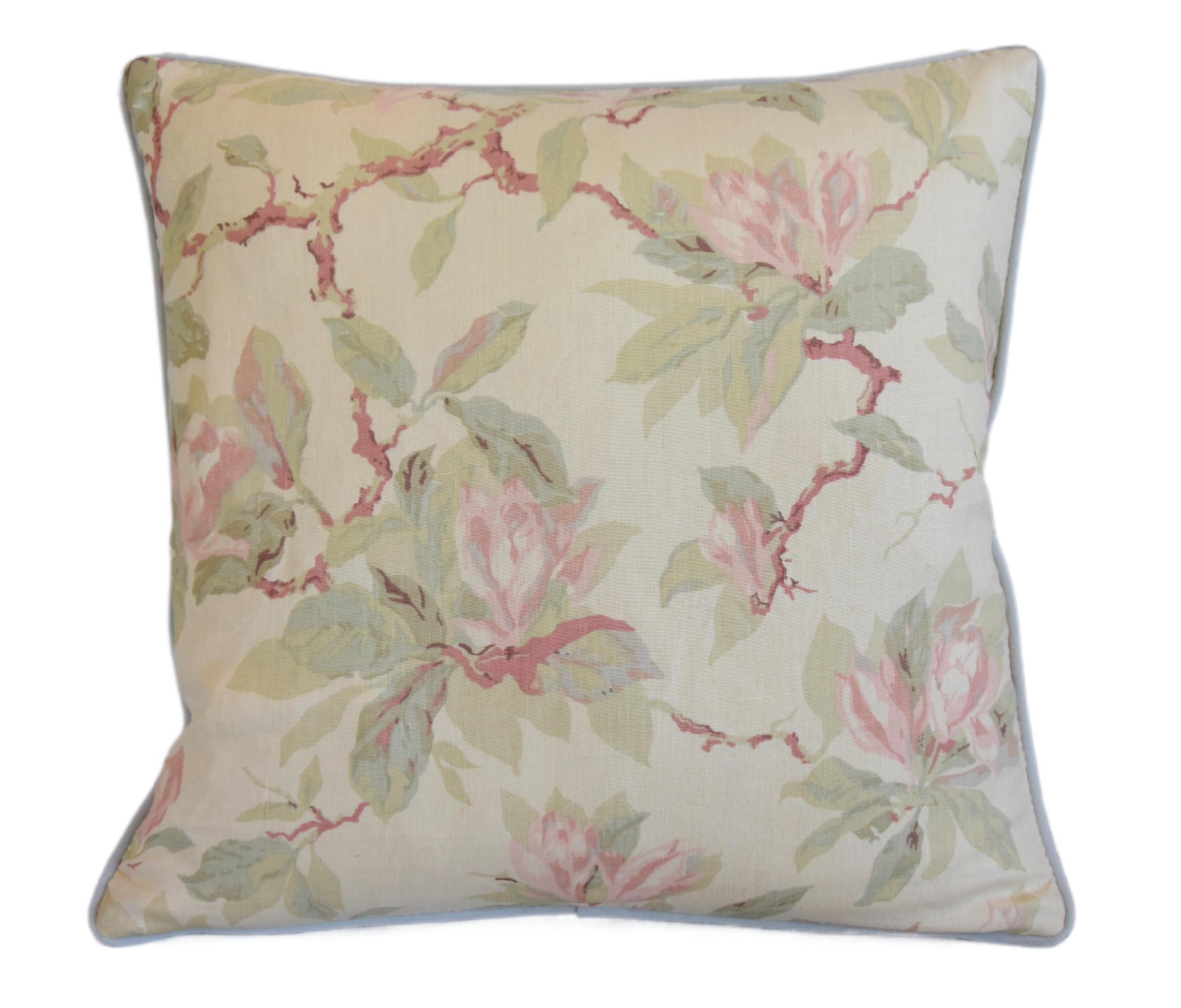 English Pink Blossom Magnolia Pillow~P77694247