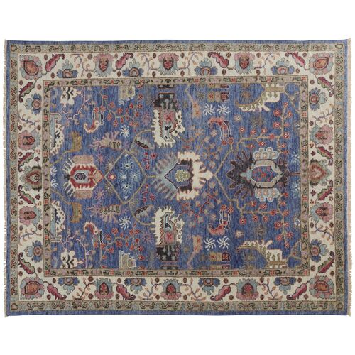 Jean Ornamental Hand-Knotted Rug, Blue/Multi~P77607229