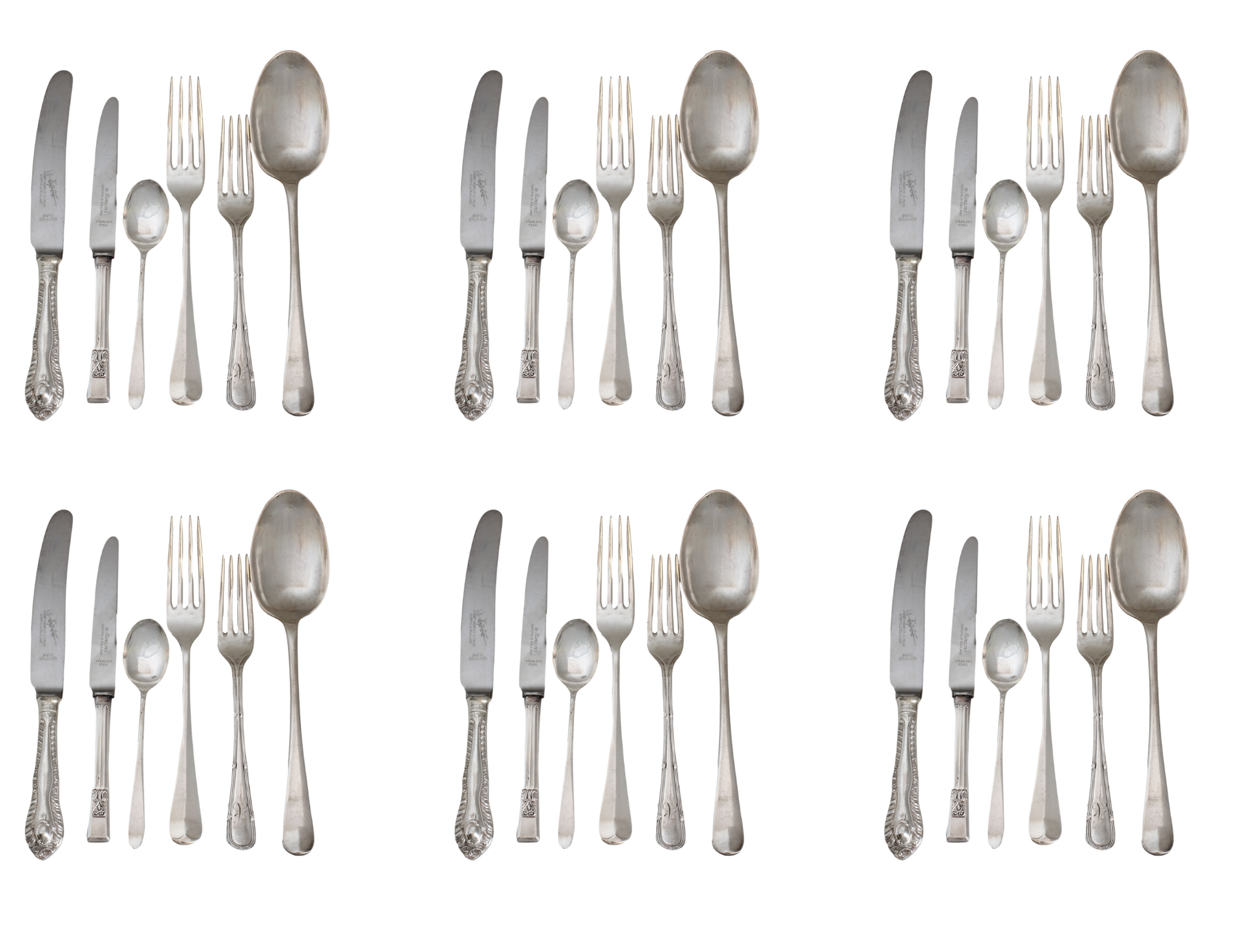 Mixed English Flatware w/ Service for 6~P77702117