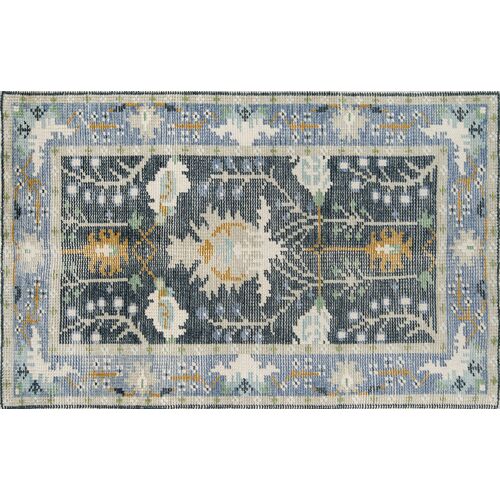 Fiona Hand Knotted Wool Rug, Aqua Fiona Hand Knotted Wool Rug, Aqua