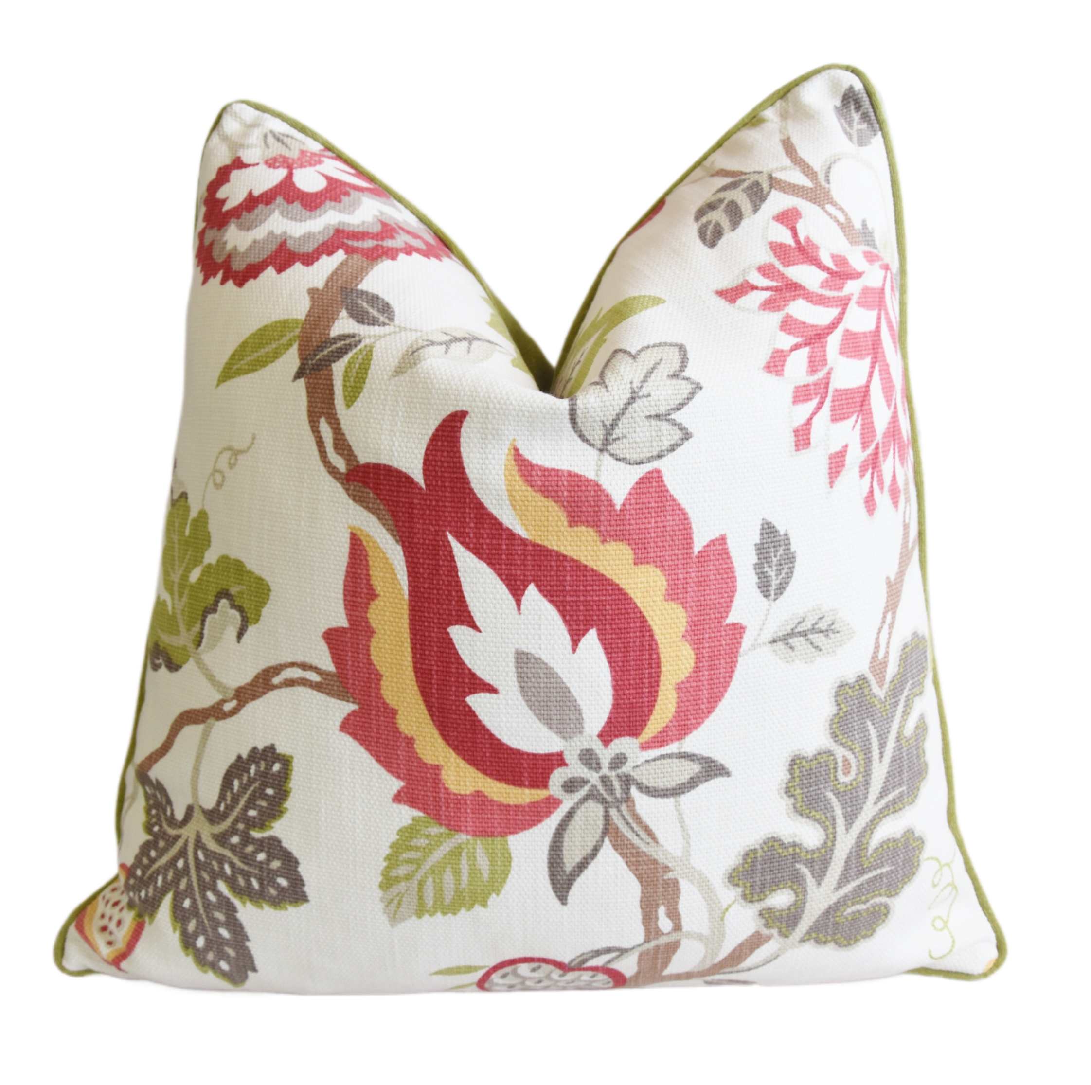 Botanical Designer Floral Cotton Pillow~P77686824