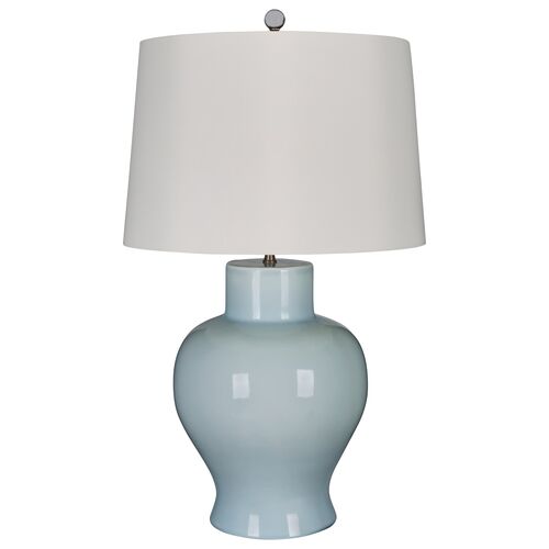 Cove Basic Ceramic Table Lamp, Light Blue