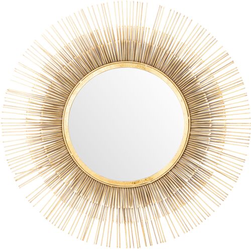 Faith Sunburst Round Wall Mirror, Gold~P77643676