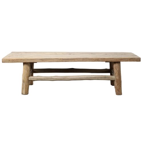 Vintage Coffee Table, Weathered Natural Wood