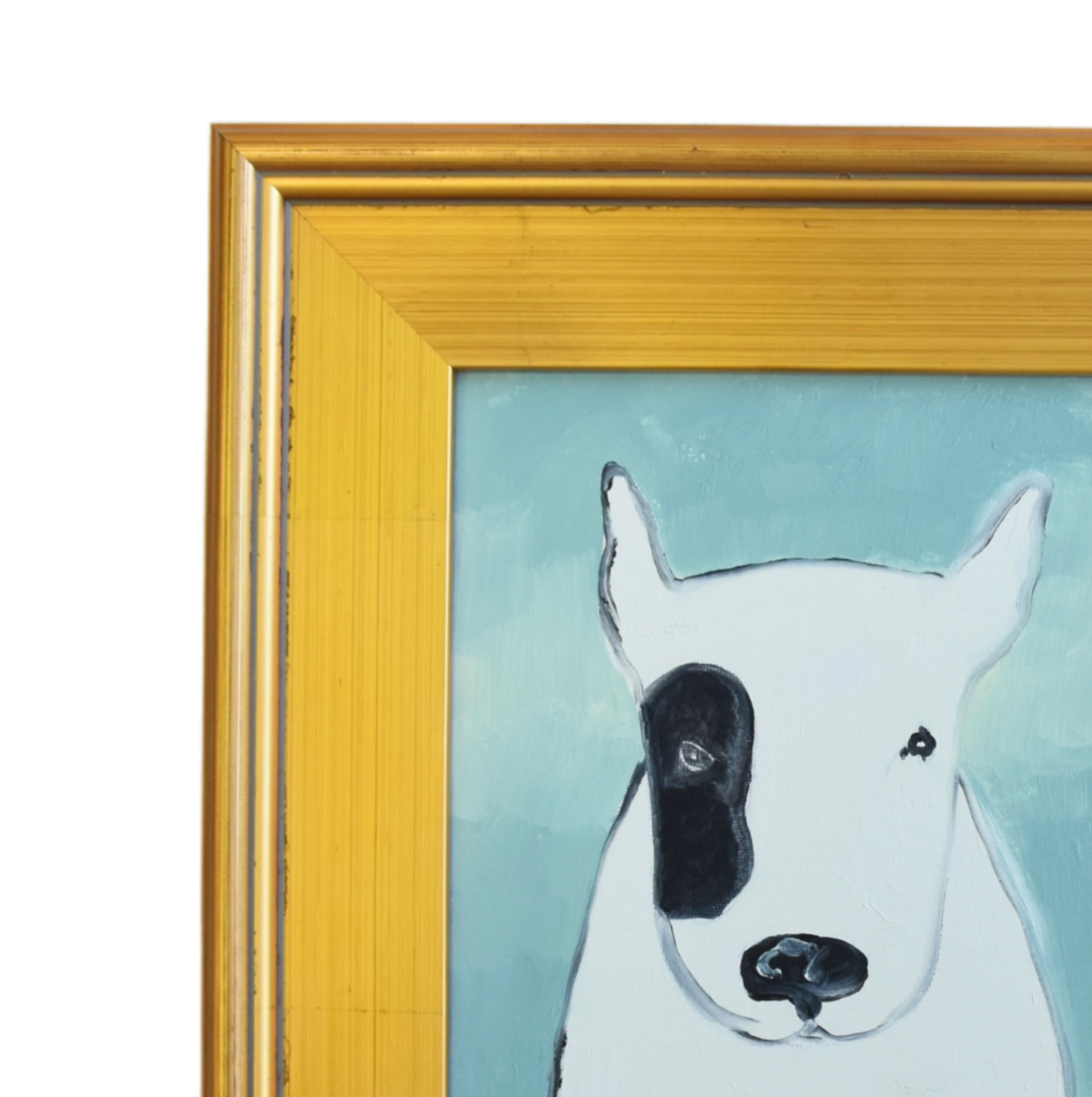 Folk Art Dog Doggie Pet Oil Painting~P77672244