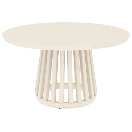 Lincoln 54" Round Pedestal Dining Table, Cream~P77656907