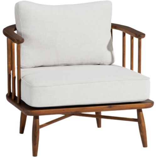 Zyra Performance Linen Spindle Armchair, Walnut/Dove Zyra Performance Linen Spindle Armchair, Walnut/Dove
