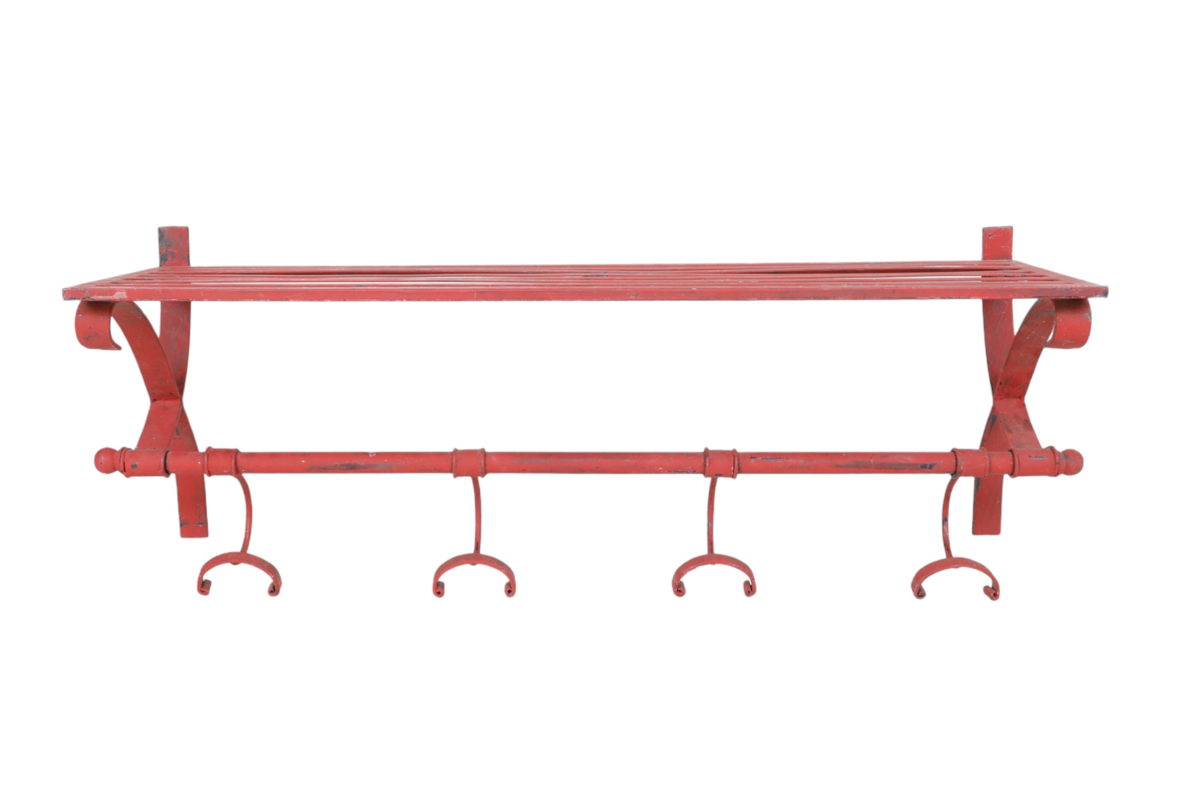 1920’s Red Wrought Iron Shelf~P77703397