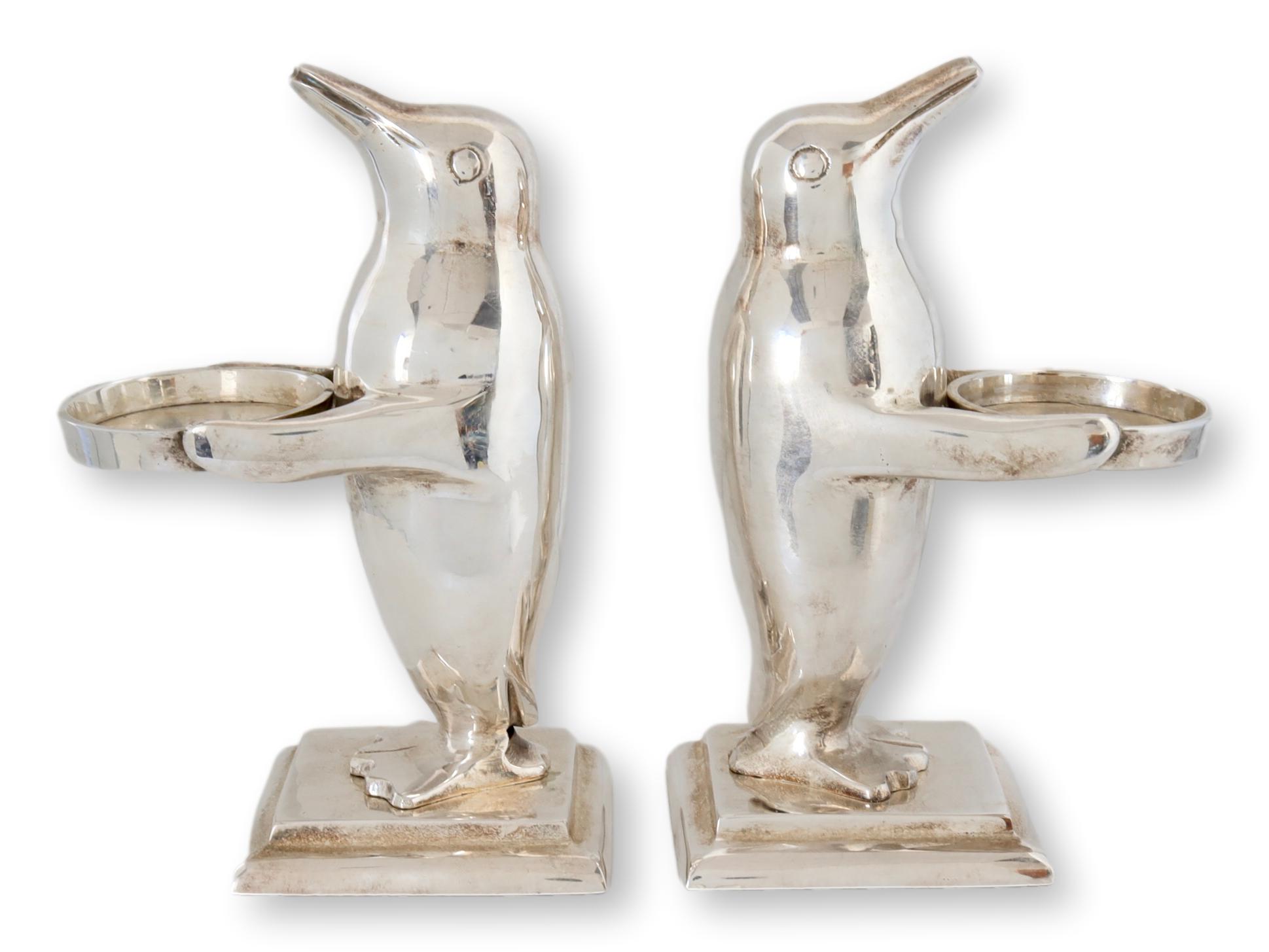 Silver Penguin Votive Candleholders~P77687722