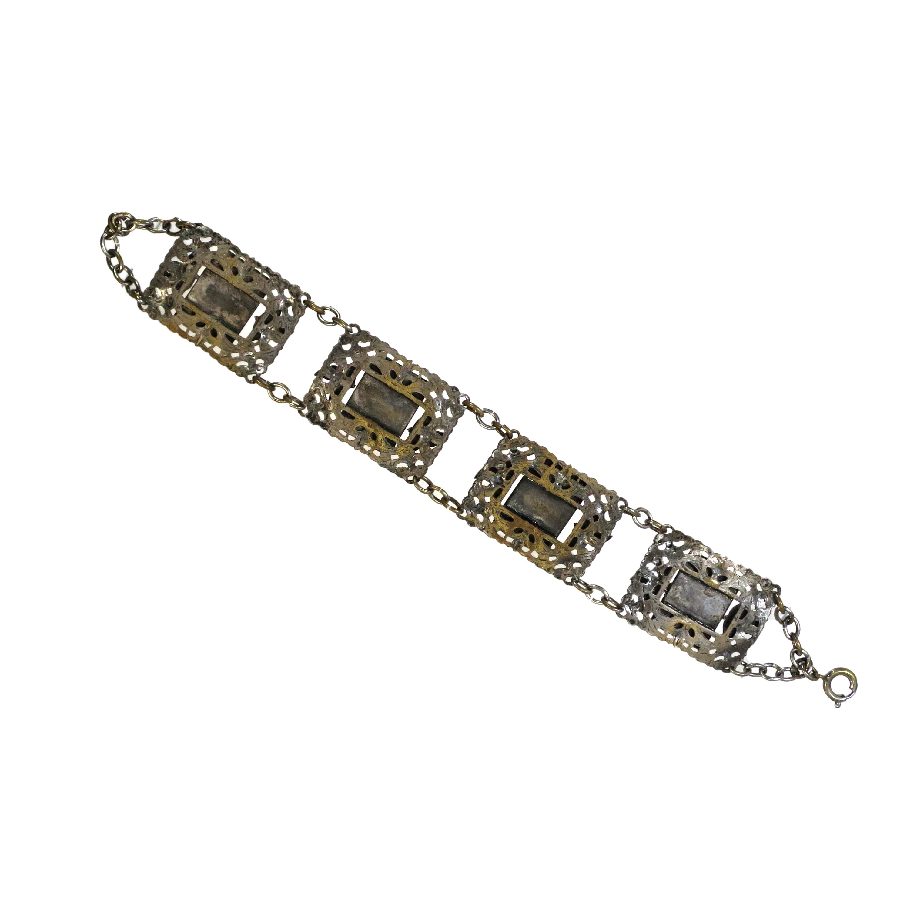 1920s Art Deco Czech Carnelian Bracelet~P77690288