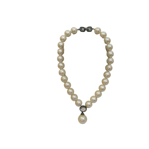 1980s Givenchy Pearl Crystal Necklace~P77667728