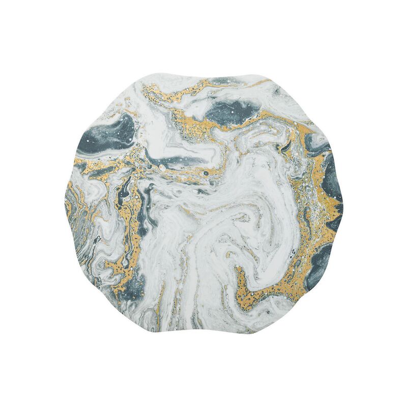 S/4 Cosmos Place Mats, Ivory/Gold/Silver