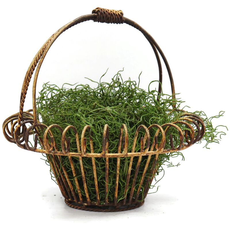 1920s Wrought Iron Flower Basket