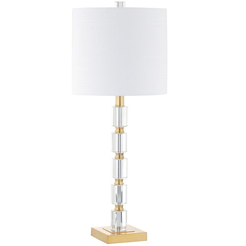 S/2 Odette Table Lamps, Clear/Gold