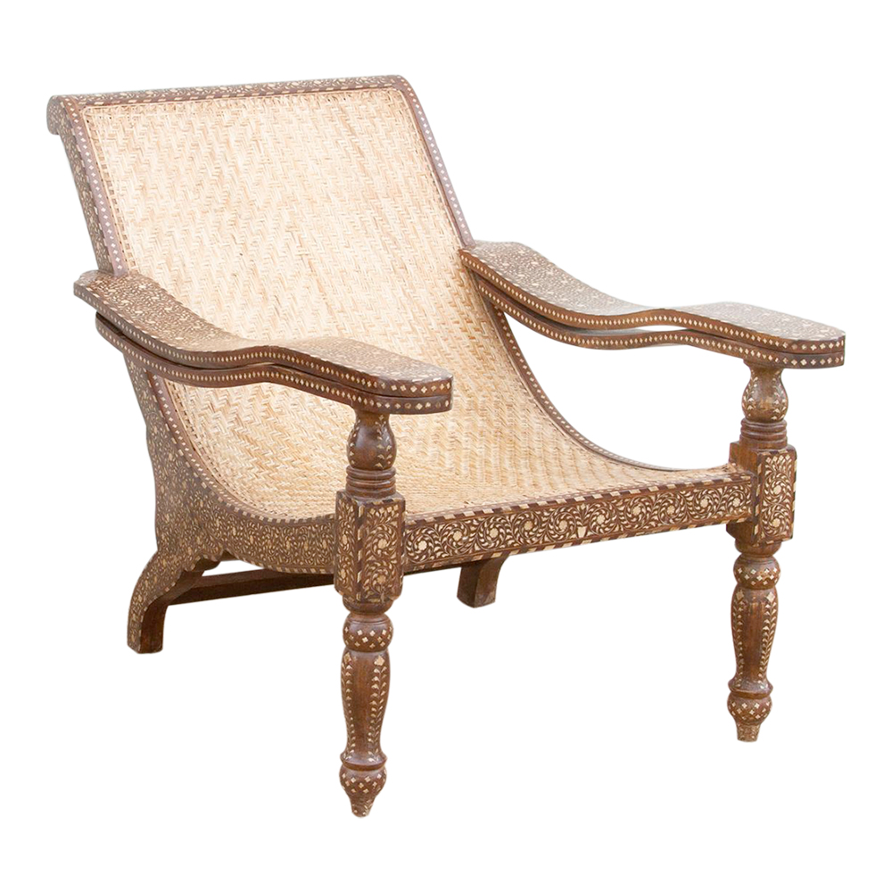 Rare Large Inlay Plantation Chair~P77667297