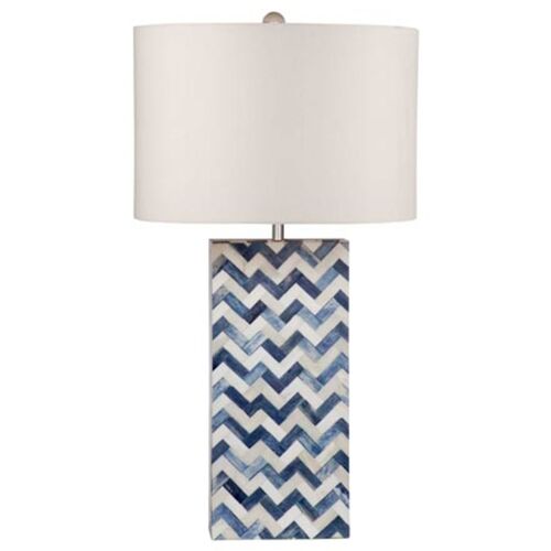 Amy Bone Inlay Table Lamp, Blue/White