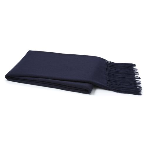 Lush Cashmere-Blended Throw, Navy~P75855456