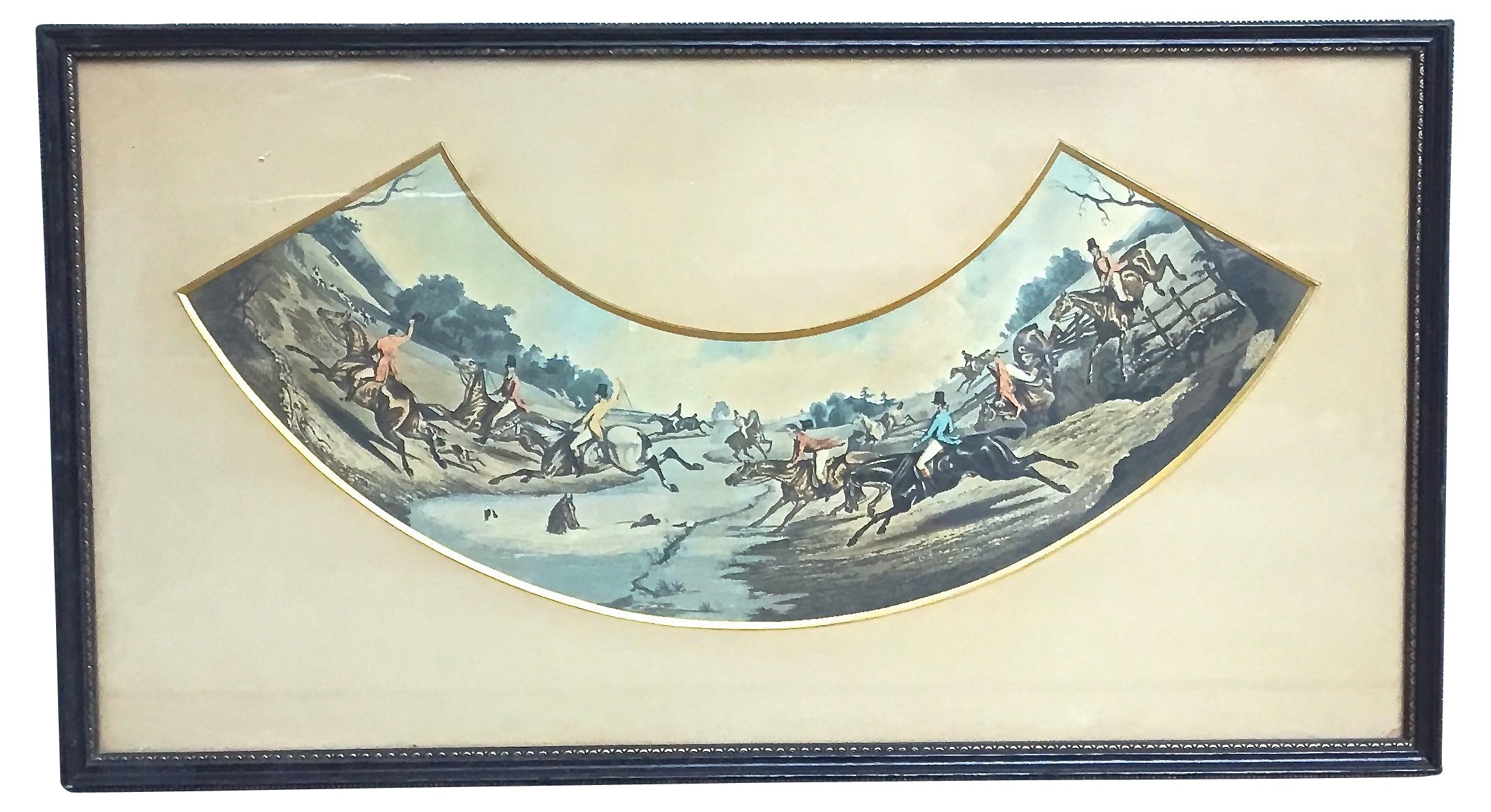 Antique French Hunt Scene Engraving~P77527038