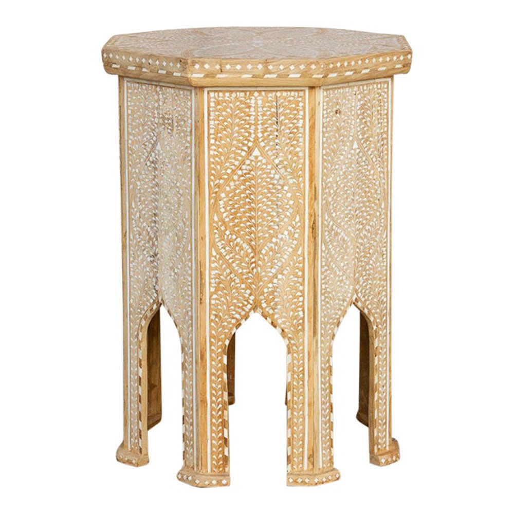 Moorish Inlay Arched Bleached Tall Table~P77647069