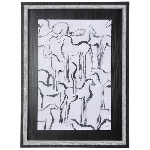 Horse Herd 29.3" x 39.3" Framed Painting Horse Herd 29.3" x 39.3" Framed Painting