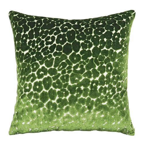 Madison 22x22 Velvet Leopard Pillow, Parsley~P111116740