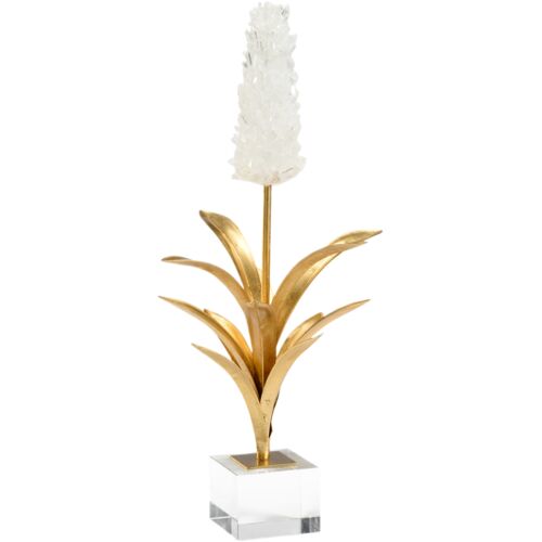 White Hyacinth on Crystal Base, Gold