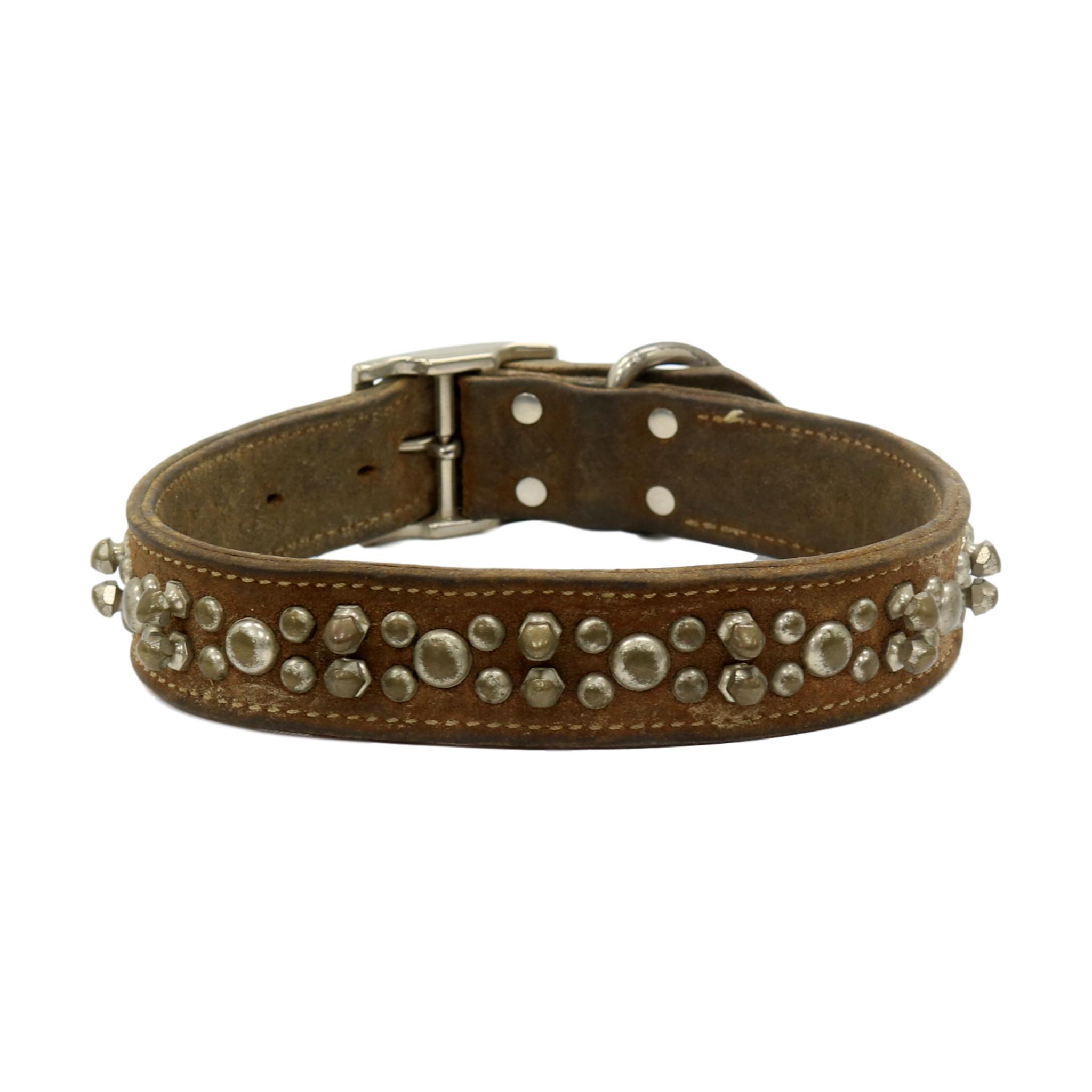 1920s 22" French Studded Leather Collar~P77592345